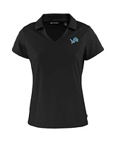 Cutter & Buck Women's Black Detroit Lions Primary Mark Daybreak Eco V-Neck Polo