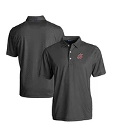 Cutter & Buck Men's Black/White Smu Mustangs Pike Eco Symmetry Print Stretch Polo