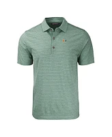 Cutter & Buck Men's Miami Hurricanes Forge Eco Heathered Stripe Stretch Polo