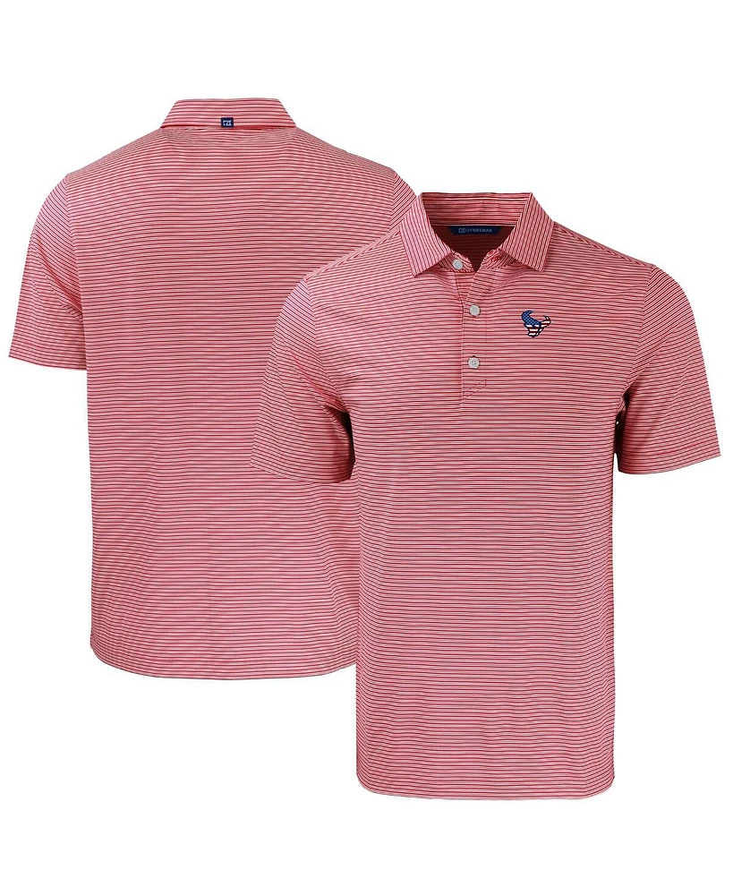 Cutter & Buck Men's Red Houston Texans Americana Forge Eco Double Stripe Stretch Polo