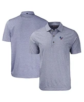 Cutter & Buck Men's Heather Navy Houston Texans Americana Forge Eco Stripe Stretch Polo