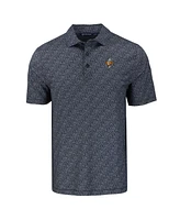 Cutter & Buck Men's Black Tennessee Volunteers Pike Eco Pebble Print Stretch Polo