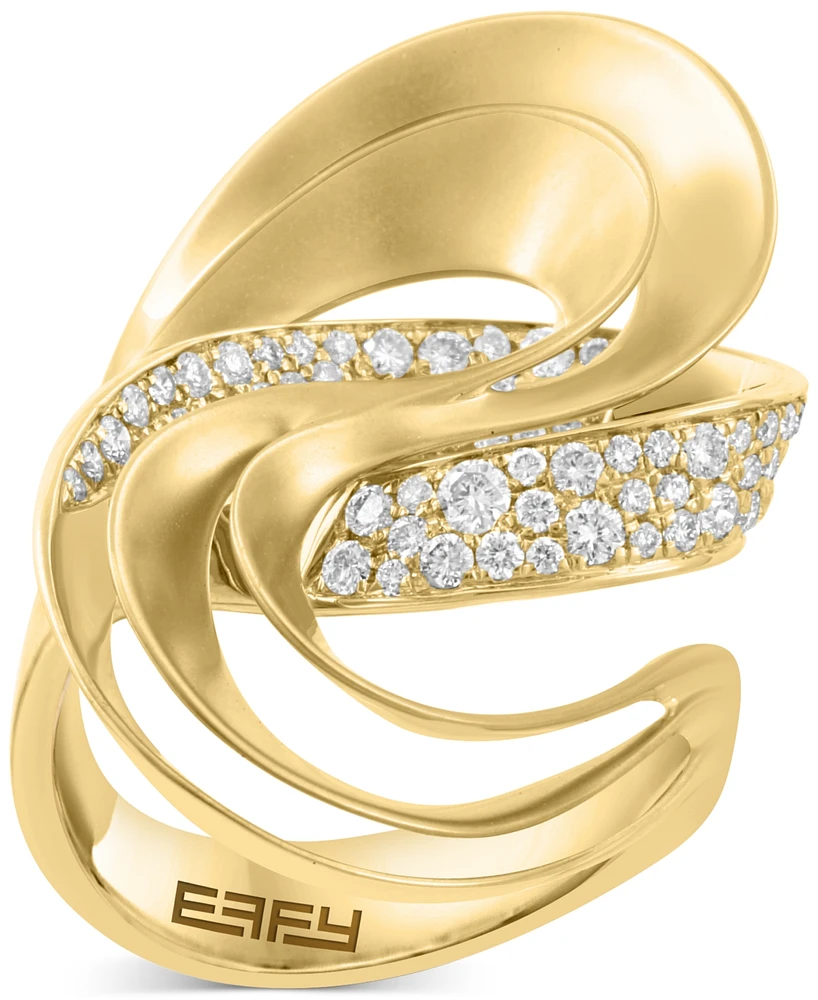 Effy Diamond Openwork Abstract Swirl Statement Ring (5/8 ct. t.w.) in 14k Gold