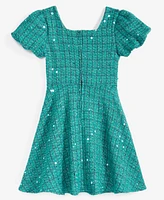 Rare Editions Big Girls Sequin Tweed Social Dress