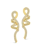 Sterling Forever Carrie Cubic Zirconia Swirl Drop Earrings