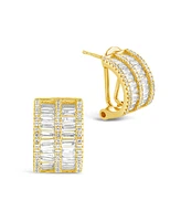 Sterling Forever Serena Cubic Zirconia Hoop Earrings