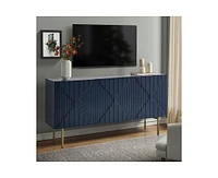 Hulala Home Reginald Modern 58" Wide Sideboard with Adjustable Feet and Cable Management