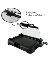 Megachef Reversible Indoor Grill and Griddle with Removable Glass Lid