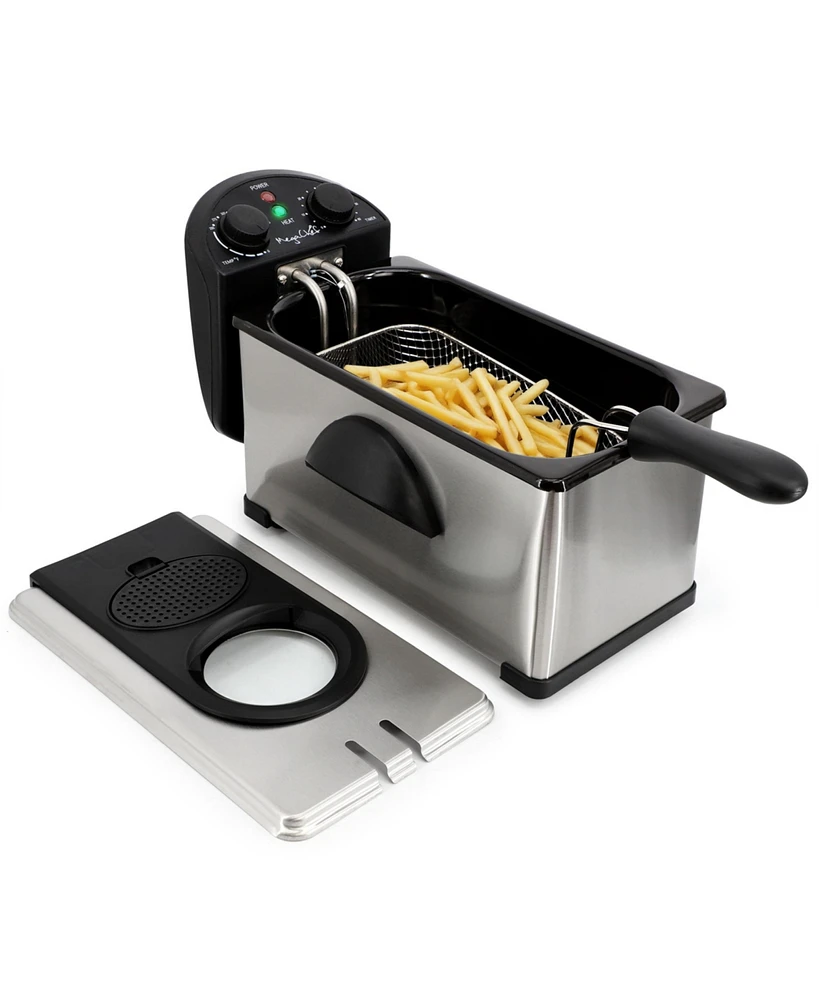 Megachef Quart Stainless Steel Electric Deep Fryer with Timer