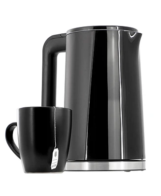 Megachef 1.7 Liter Double Wall Stainless Steel Electric Tea Kettle White