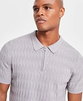 Alfani Men's Textured Polo Sweater, Created for Macy's