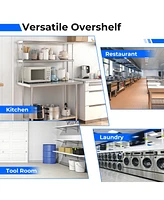 48 x 12 Inch Kitchen Stainless Steel Over shelf with Adjustable Lower Shelf