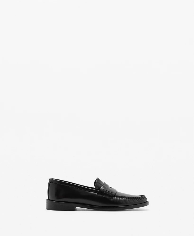 Mango Women's Leather Moccasins