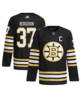 Adidas Men's Patrice Bergeron Boston Bruins Away Captain Patch Primegreen Authentic Pro Player Jersey