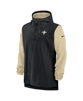 Nike Men's Black/Gold New Orleans Saints Sideline Player Quarter-Zip Hoodie