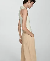 Mango Women's Flowy Straight-Fit Pants