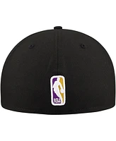 New Era Men's Black Los Angeles Lakers Blackout Shadow Logo 59FIFTY Fitted Hat