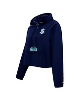 Pro Standard Men's and Women's Deep Sea Blue Seattle Kraken Classic Cropped Half-Zip Wind Jacket