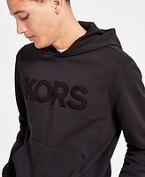 Michael Kors Men's Modern-Fit Stretch Textured Logo Hoodie