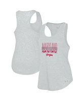 Under Armour Women's Heather Gray Maryland Terrapins Breezy Racerback Tri-Blend Tank Top