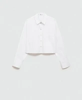 Mango Women's Pocket Detail Cropped Shirt