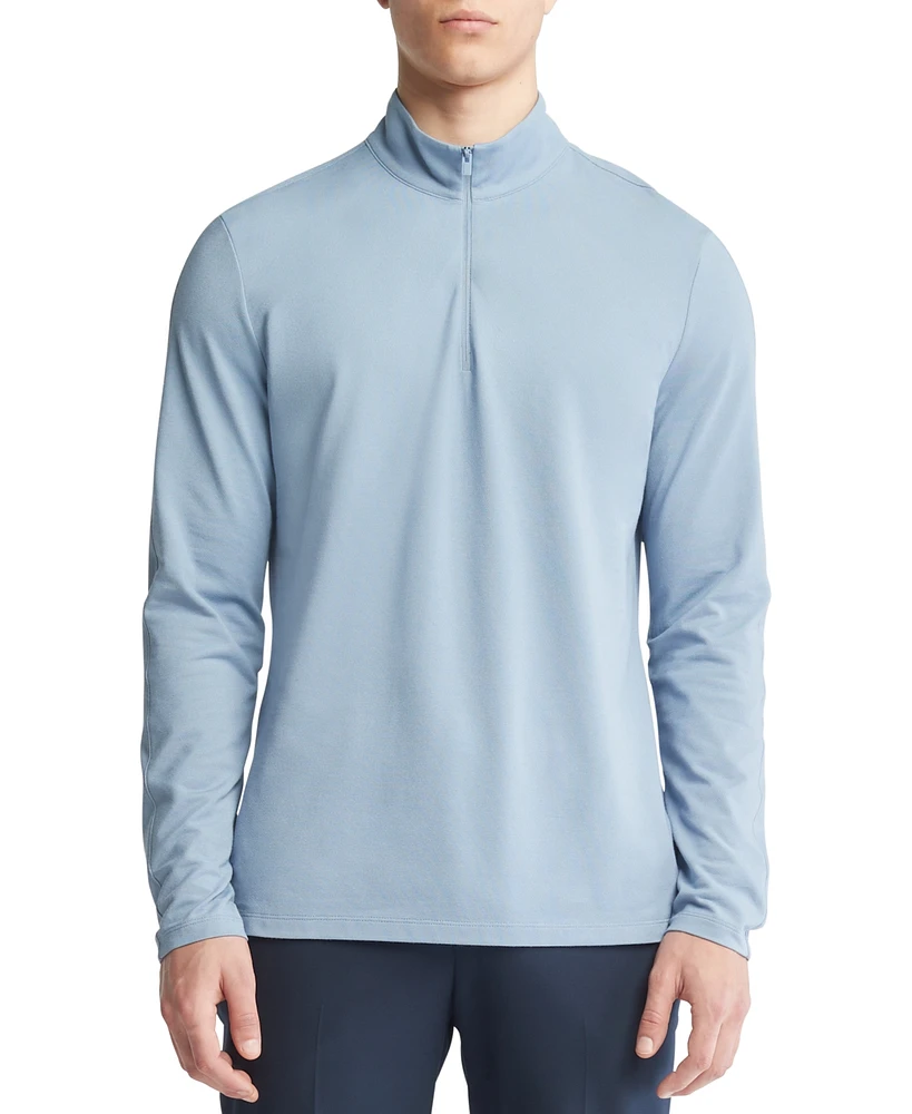 Calvin Klein Men's Tech Pique Quarter-Zip Sweater