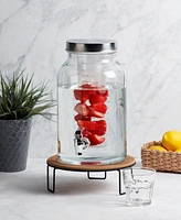 Mason Craft & More 1.5 Gallon Glass Drink Dispenser with Infuser and Screw-off Wide Lid