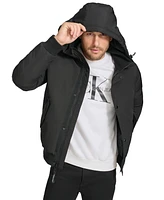 Calvin Klein Arctic Faille Parka Bomber with Sherpa lined Hood