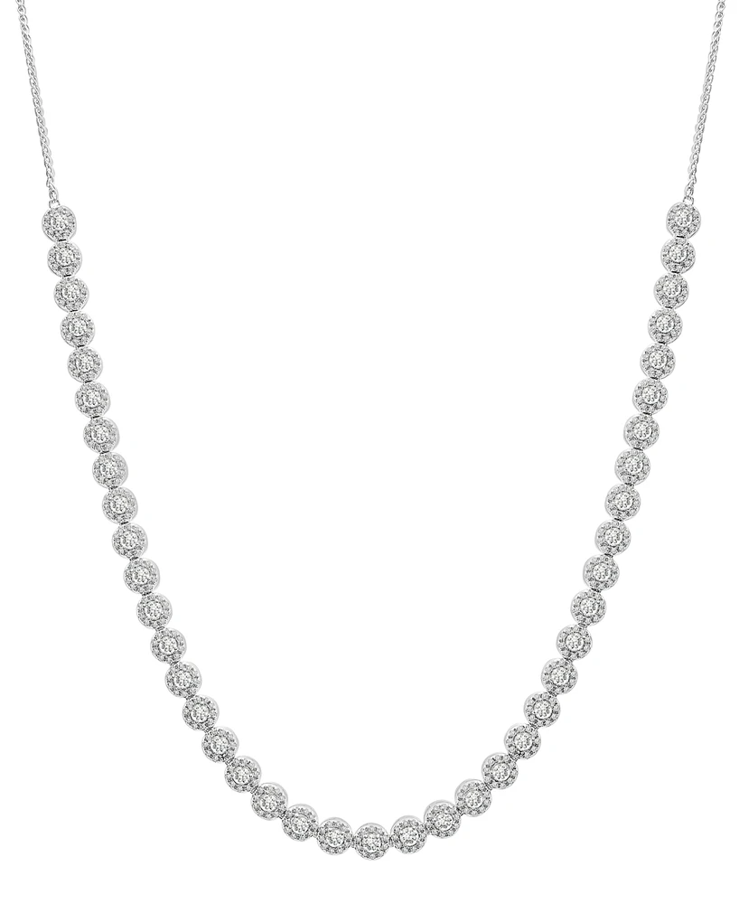 Wrapped in Love Diamond Halo Tennis Necklace (3 ct. t.w.) in 14k White Gold, 17" + 1" extender, Created for Macy's