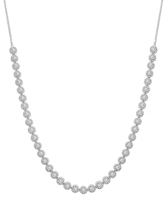 Wrapped in Love Diamond Halo Tennis Necklace (3 ct. t.w.) in 14k White Gold, 17" + 1" extender, Created for Macy's