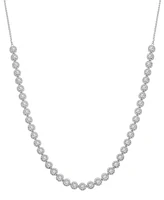 Wrapped in Love Diamond Halo Tennis Necklace (3 ct. t.w.) in 14k White Gold, 17" + 1" extender, Created for Macy's