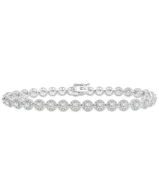 Wrapped in Love Diamond Halo Tennis Bracelet (3 ct. t.w.) in 14k White Gold, Created for Macy's