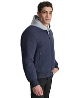 Dkny Men's Stretch Zip-Front Zip-Pocket Bomber Jacket