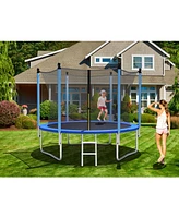 Sugift 8 Ft Outdoor Trampoline with Safety Closure Net