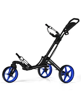 3 Wheel Folding Golf Push Cart with Scoreboard and Adjustable Handle