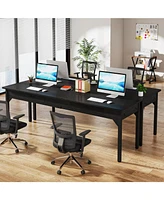 Tribesigns 78.7" Extra Long Computer Desk, Double Desk with 2 Drawers, Two Person Desk Large Executive Office Desk, Writing Table Study Desk for Home