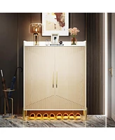 Tribesigns Large Shoe Cabinet, 30 Pairs Entryway Storage Cabinet with Doors and Shelves, 6-Tier Modern Shoes Rack Organizer for Hallway, Closet,