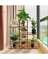 Sugift 5-tier 10 Potted Bamboo Plant Stand