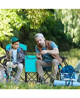 Sugift Turquoise Portable Folding Camping Canopy Chairs with Cup Holder