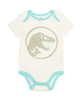 Jurassic World Baby Boys Dinosaur 4 Pack Bodysuits Newborn to