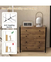 Costway 4-Drawer Dresser Modern Chest of Drawers Wooden Storage