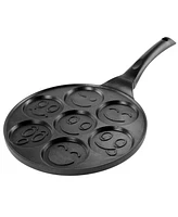 Megachef Happy Face Emoji 10.5 Inch Aluminum Nonstick Pancake Maker Pan with Cool Touch Handle