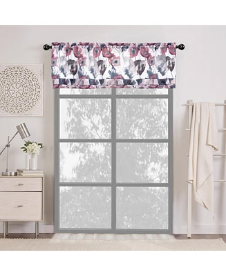 Kate Aurora Garden Chic Watercolor Poppy Field Floral Rod Pocket Valance - Blush