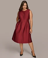 Donna Karan New York Plus Jacquard Fit & Flare Dress