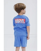 Marvel Boys Spider-Man T-Shirt and French Terry Shorts Outfit Set to (12 Months