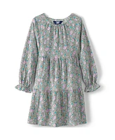 Lands' End Big Girls Plus Long Sleeve Tiered Knit Dress