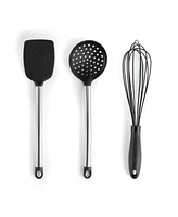 MegaChef Gray Silicone and Stainless Steel Cooking Utensils, Set of 14
