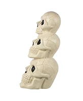 Boo Box Stacked Skulls with Led Eyes and Sound, 27.5" Scary Skeleton Indoor Decor