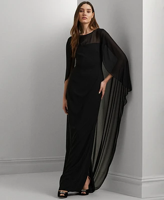 Lauren Ralph Women's Cape Column Gown