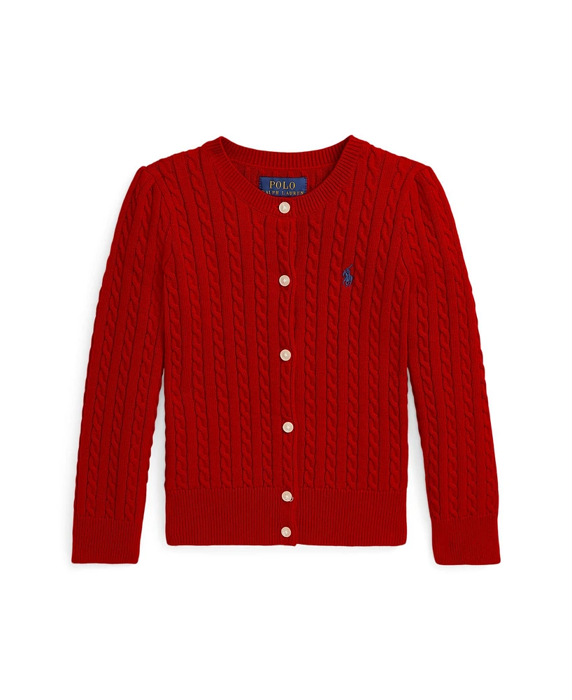 Polo Ralph Lauren Toddler and Little Girls Mini-Cable Cotton Cardigan Sweater